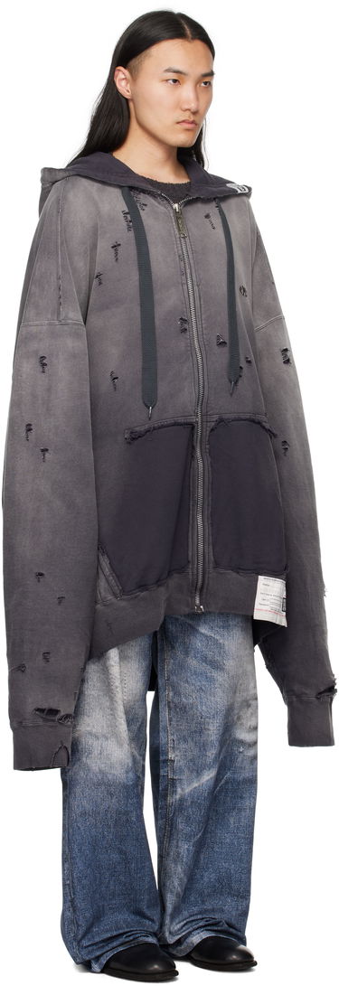Суитчър Maison MIHARA YASUHIRO Maison MIHARA YASUHIRO Sun Faded Distressed Zip Hoodie Сиво | A14PK531, 1