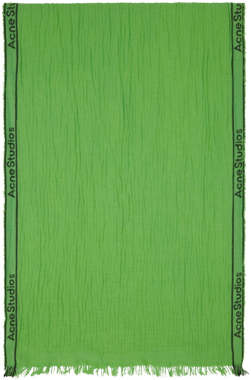 Шал Acne Studios Fringed Scarf Зелено | CA0315-, 0
