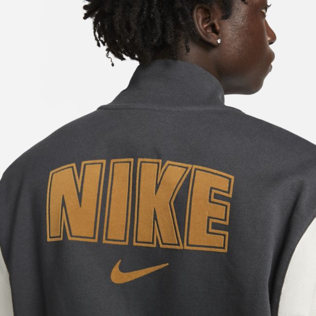 Яке бомбър Nike Fleece Varsity Jacket Сиво | FD0479-070, 1