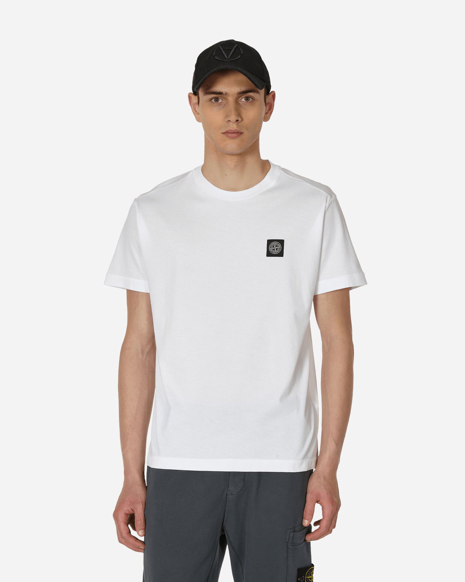 Тениска Stone Island Garment Dyed Logo Бяло | 791524113 A0001, 0
