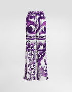 Dolce & Gabbana Majolica-Print Wide-Leg Trousers