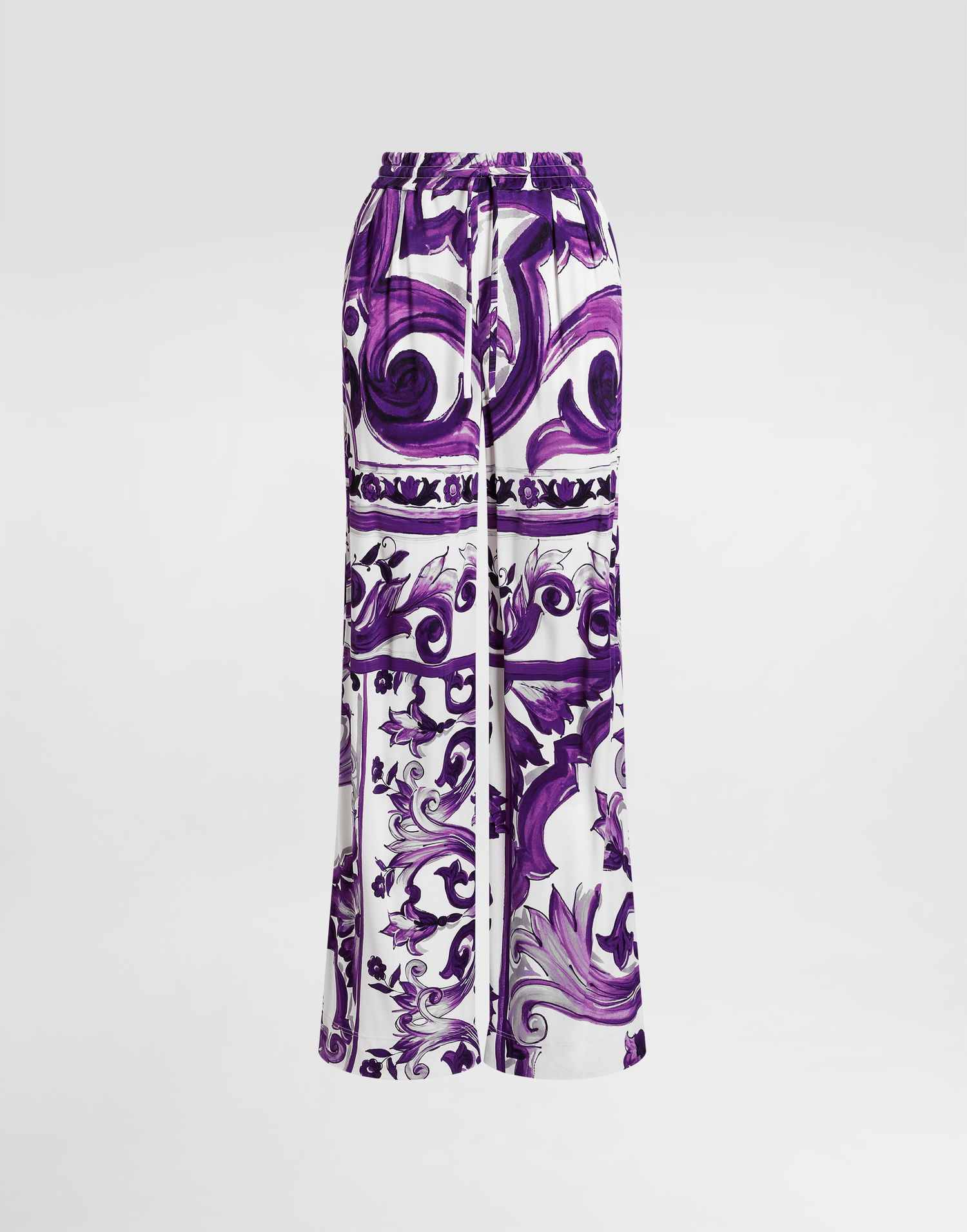 Панталони Dolce & Gabbana Dolce & Gabbana Majolica-Print Wide-Leg Trousers Лилаво | FTDBQTFS8C0IP3TN, 0