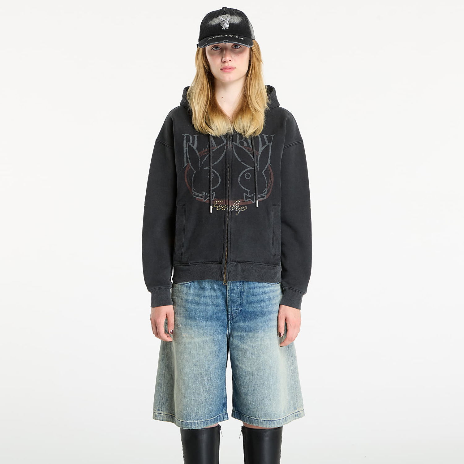 Суитчър Footshop Playboy x FTSHP Zip-Up Hoodie UNISEX Black Черно | FTSHP_519, 1