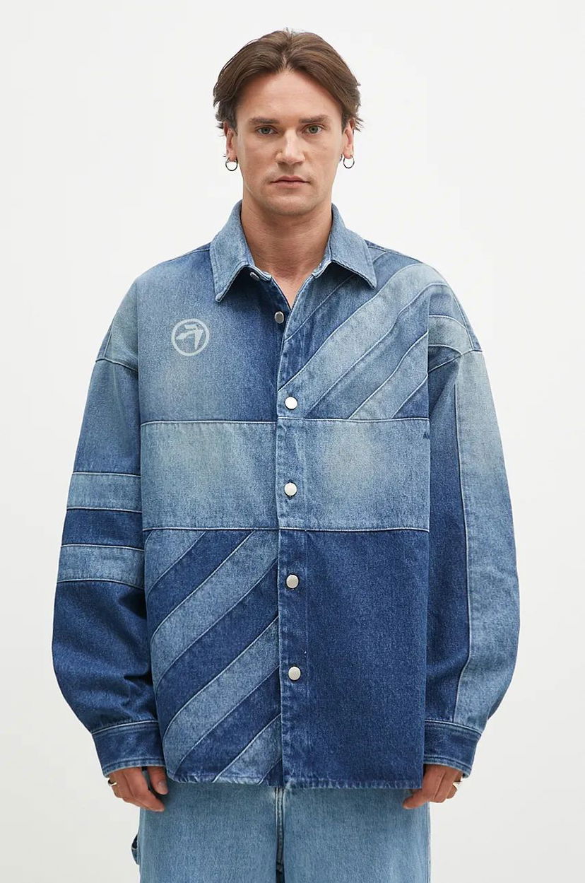 Риза Ambush Patchwork Denim Shirt Oversize Синьо | BMYD003F24DEN0014400