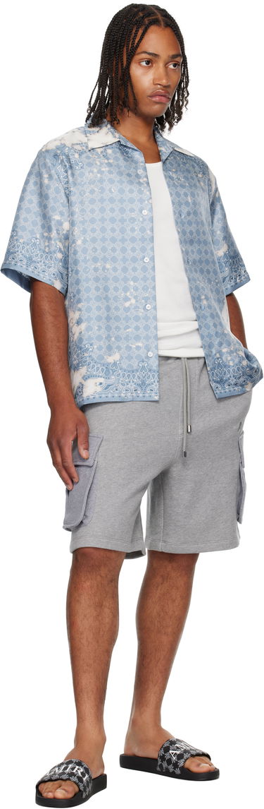 Риза AMIRI Bleach Bandana Bowling Shirt Синьо | AMSTCA1159, 3