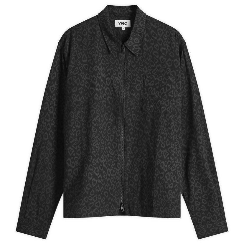 Риза YMC Bowie Zip-Up Leopard Print Jacket Черно | P5XMK-01