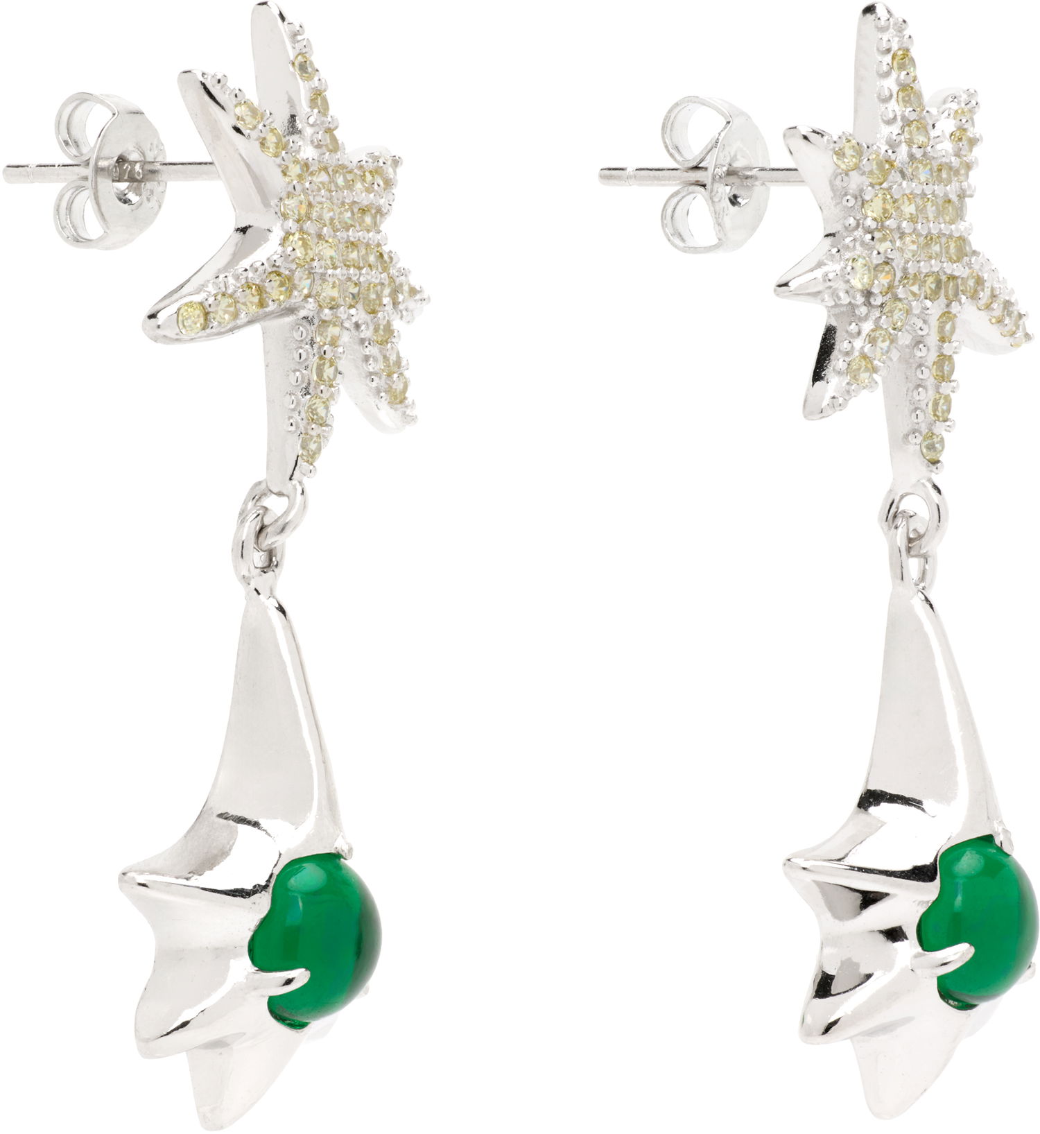 Обеци Collina Strada Collina Strada Star Drop Chrysoprase Earrings Зелено | XX1095, 1
