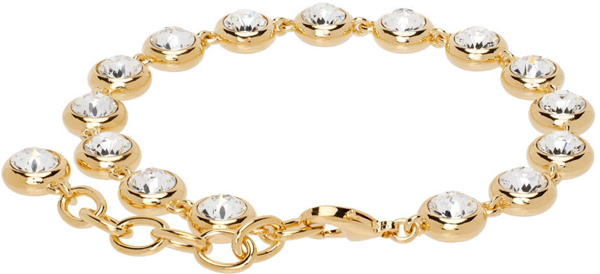 Гривна Amina Muaddi Crystal-Embellished Anklet Металик | IRIS ANKLET, 1