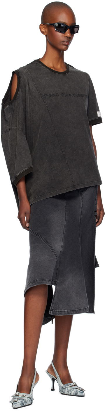 Пола Feng Chen Wang Feng Chen Wang Deconstructed Denim Midi Skirt Сиво | FWF18SK04, 3