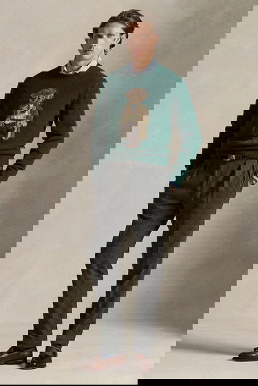 Пуловер Polo by Ralph Lauren Wool Crewneck Heritage Bear Sweater Зелено | 710978308, 2