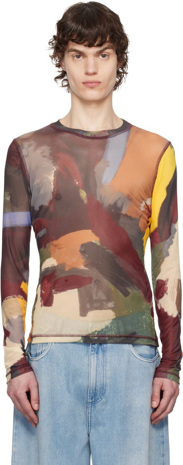 Тениска JW Anderson JW Anderson Abstract Print Mesh T-Shirt Многоцветен | JO0234-PG1723, 0
