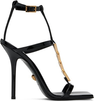 Бижута Versace Versace V2025 Chain Patent Heeled Sandals Черно | 1018236_D2VE_1B00V, 0