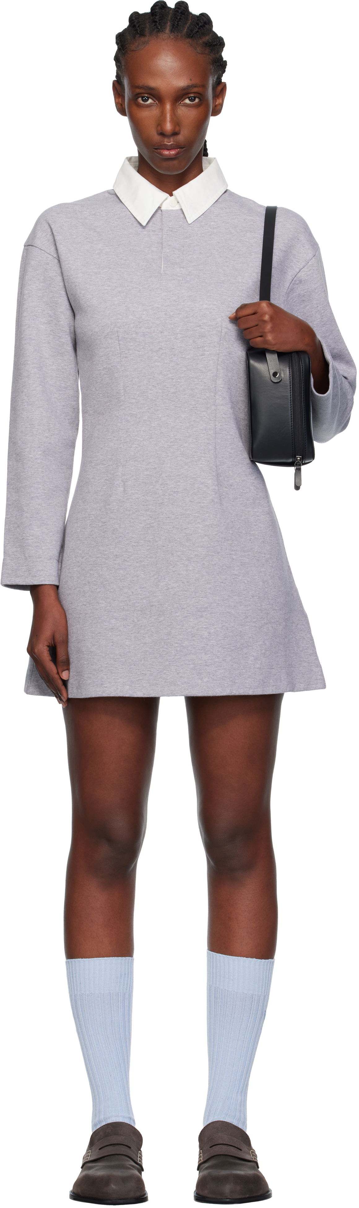 Pокля JW Anderson JW Anderson Long Sleeve Polo Midi Dress Сиво | JD0047-PG1845, 0