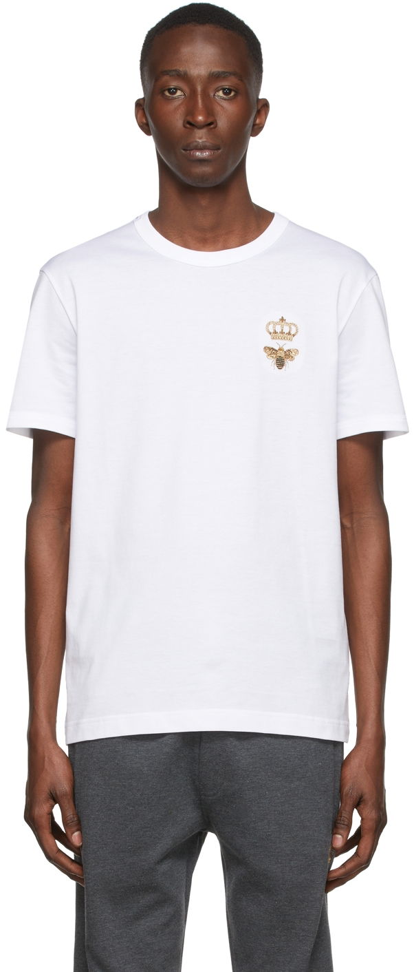 Тениска Dolce & Gabbana White Embroidery T-Shirt Бяло | G8JX7Z G7WUQ