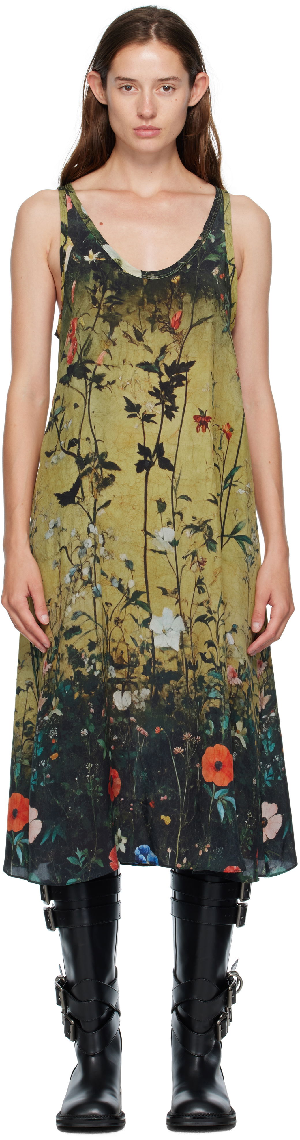 Pокля R13 R13 Floral Print Tank Midi Dress Многоцветен | R13WR296-R587A, 0
