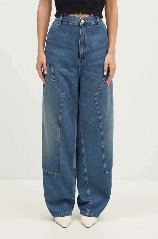 Brandon Double Knee High Waist Baggy Wide Leg Jeans