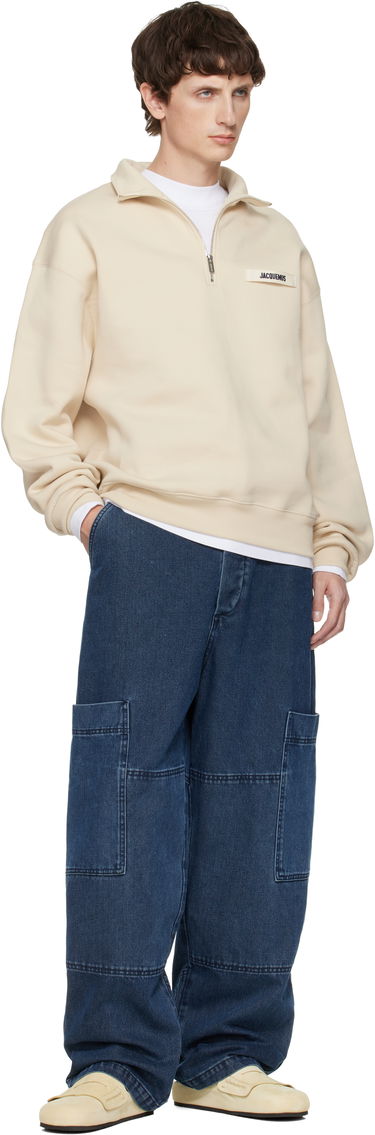 Суитчър Jacquemus The Gros Grain Zipped-Rollneck Sweatshirt Бежово | 25ESSM00313AJ00174, 3