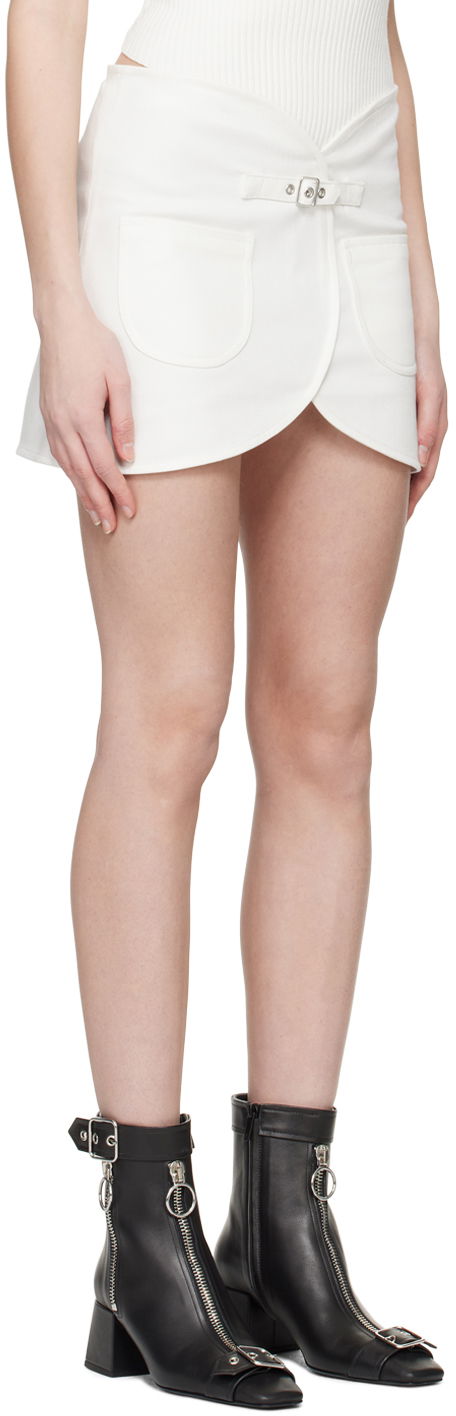 Пола Courrèges Courrèges Ellipse Denim Miniskirt Бяло | 124DJU143DE0022, 1