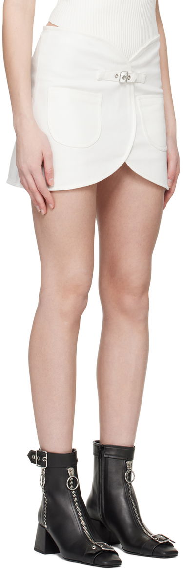 Пола Courrèges Courrèges Ellipse Denim Miniskirt Бяло | 124DJU143DE0022, 1