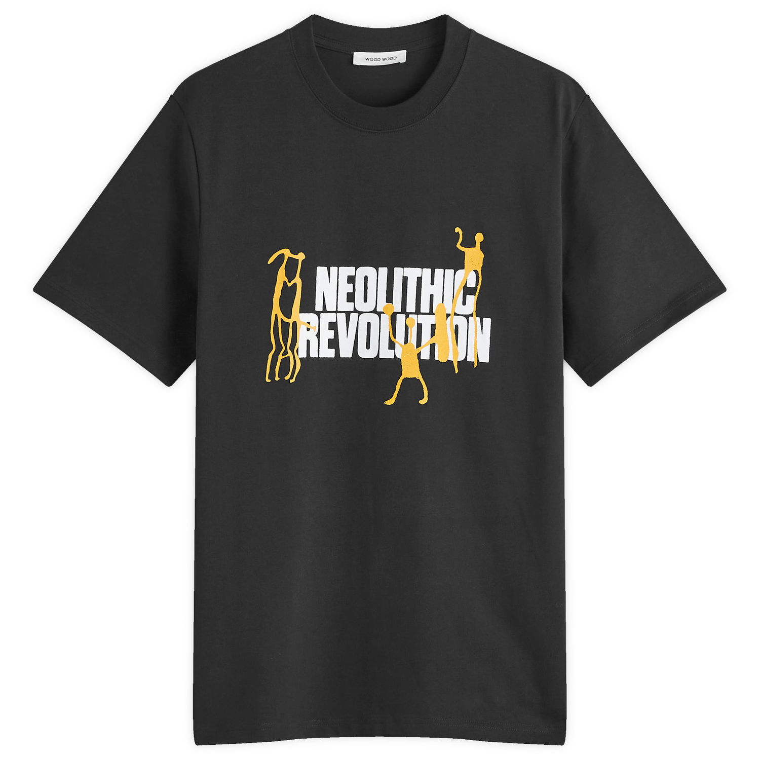 Тениска WOOD WOOD Neolithic T-Shirt Black Large Черно | 30250233-9999, 0