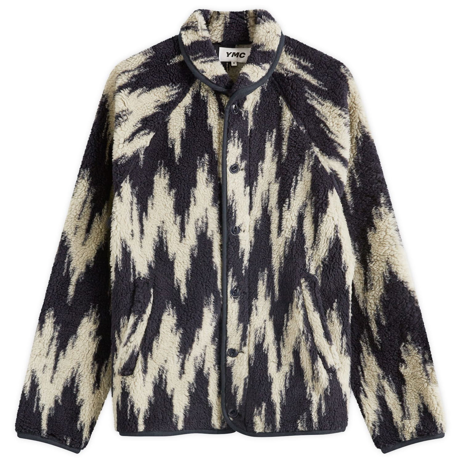 Пуловер YMC Beach Print Fleece Jacket Черно | P5WMG-40, 0