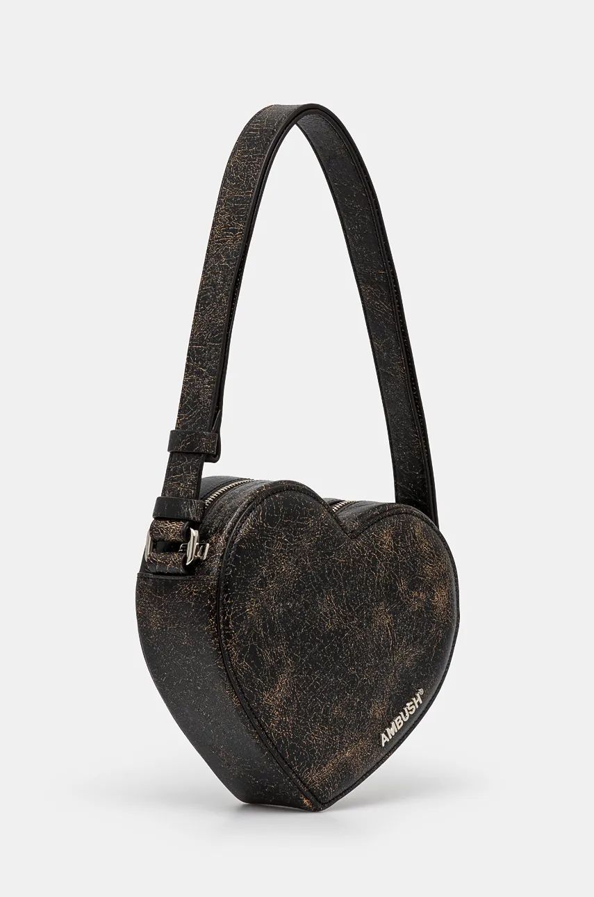 Чанта през рамо Ambush Crackle Heart Shoulder Bag Черно | BWNN006F24LEA0011000, 1