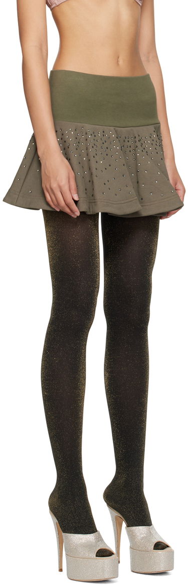 Пола Blumarine Rhinestone Decorated Mini Skirt Черно | P322F016A, 4