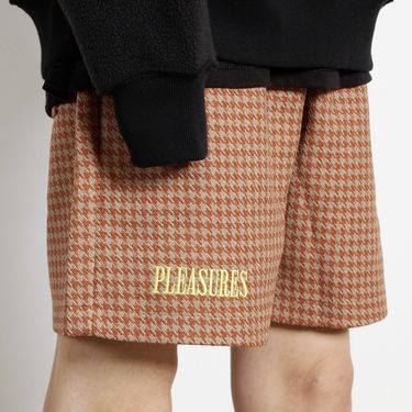 Къси панталони Pleasures Intercept Houndstooth Shorts Кафяво | P23F007-BROWN, 5