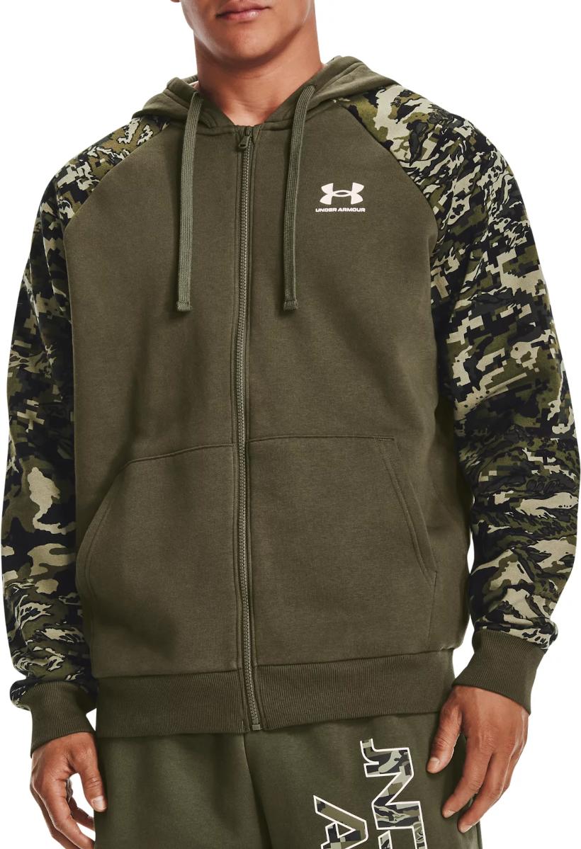 Суитчър Under Armour RIVAL FLC CAMO SCRIPT Full-Zip Hooded Sweatshirt Зелено | 1366310-390, 0