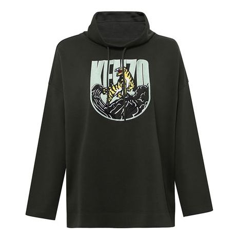 Суитчър KENZO KENZO Tiger Graphic Cowl Neck Sweatshirt Зелено | F962SW6094X5-51