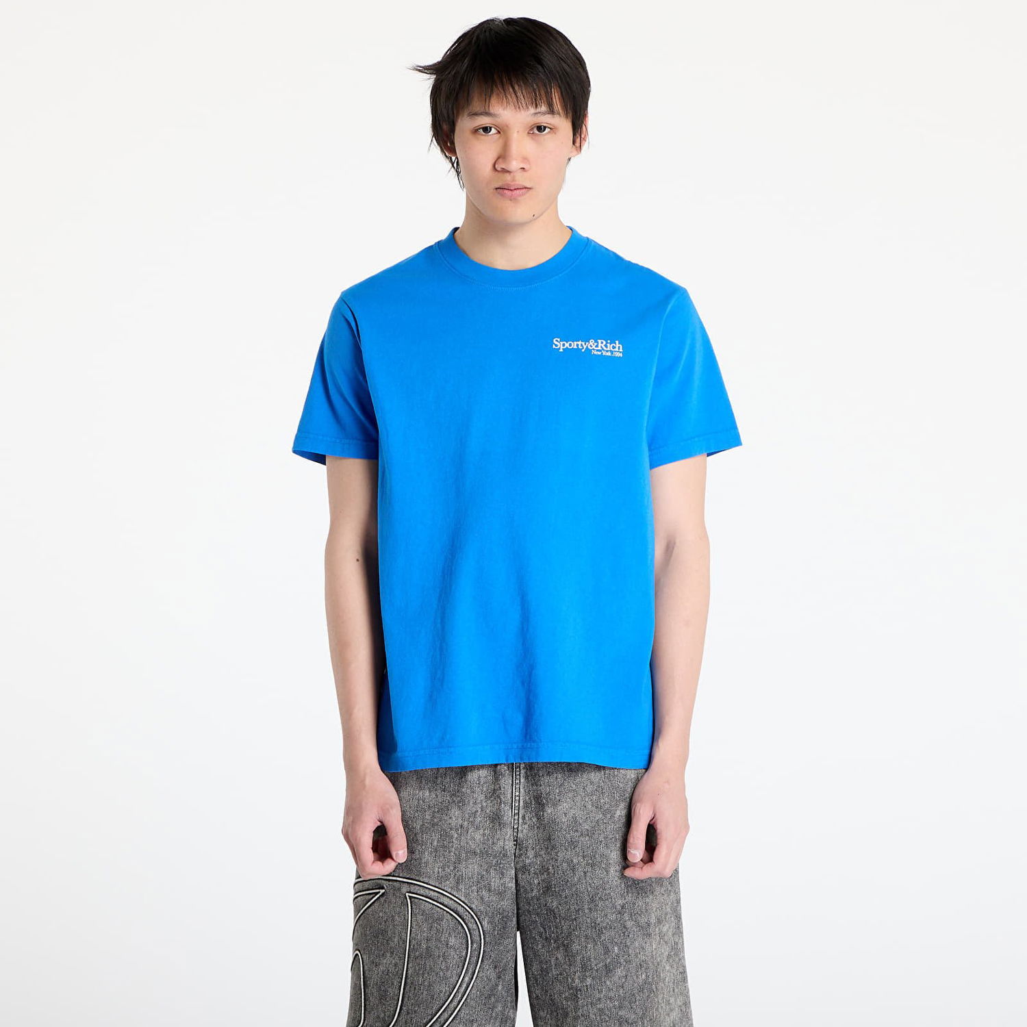 Тениска Sporty & Rich Sporty & Rich Health is Wealth T-Shirt Синьо | TO043622300BL67, 0