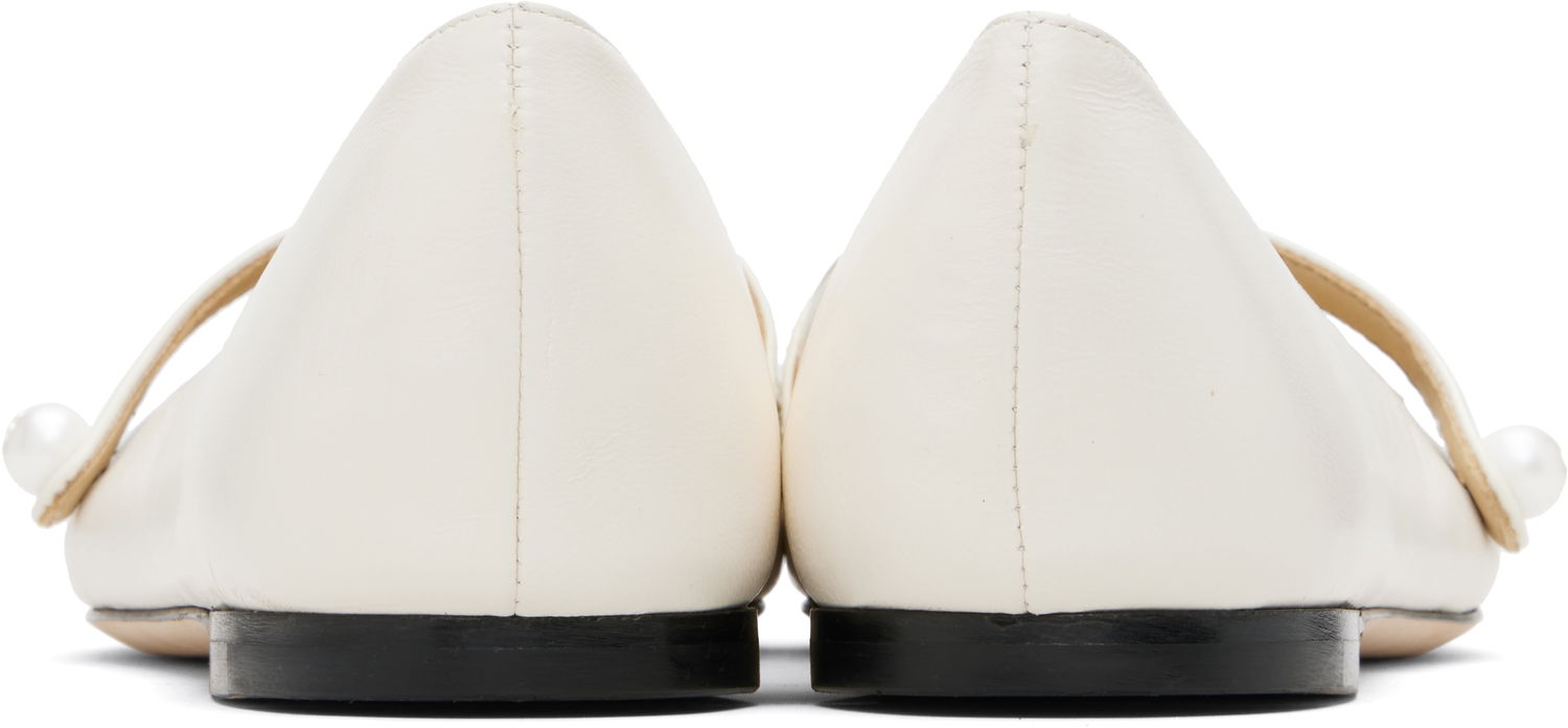 Кецове и обувки Jimmy Choo Jimmy Choo Elisa Ballerina Flats Бяло | ELISA FLAT, 1