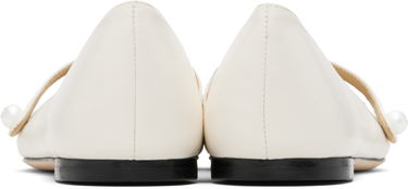 Кецове и обувки Jimmy Choo Jimmy Choo Elisa Ballerina Flats Бяло | ELISA FLAT, 1