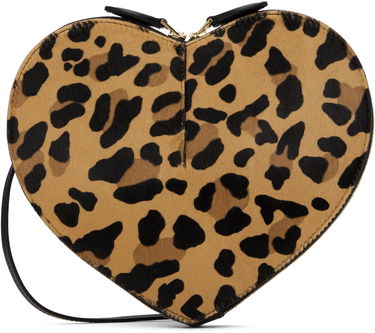 Дамска чанта Alaïa Leopard Print Heart Shaped Shoulder Bag Кафяво | AA1P003CA329, 0