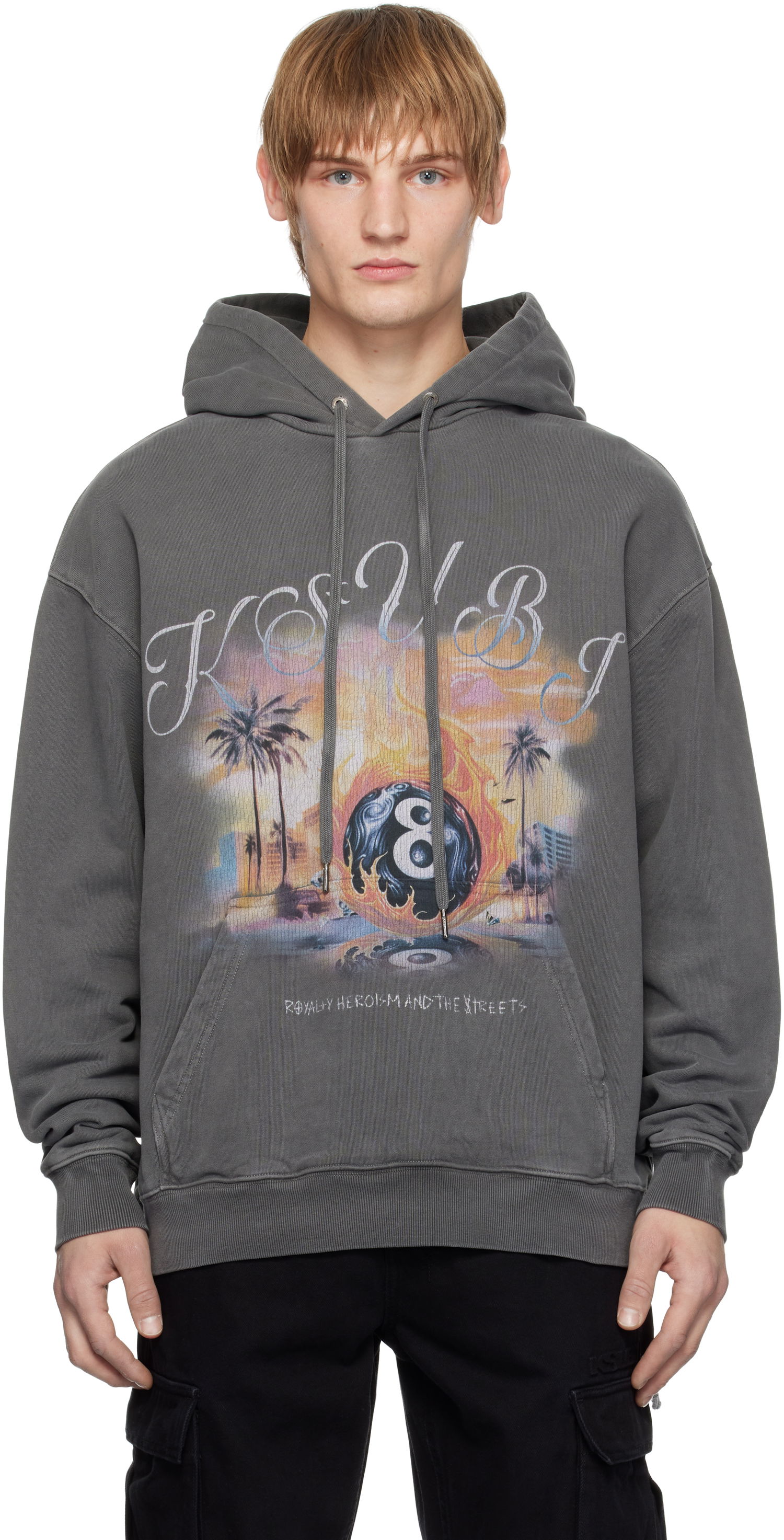 Суитчър Ksubi World Order Graphic Print Hoodie Сиво | MPS25FL012, 0