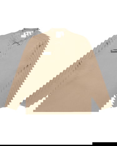 Поло тениска adidas Originals Originals SPZL Ravensworth Long-sleeve Textured Knit Polo Shirt Бежово | KA3906, 0