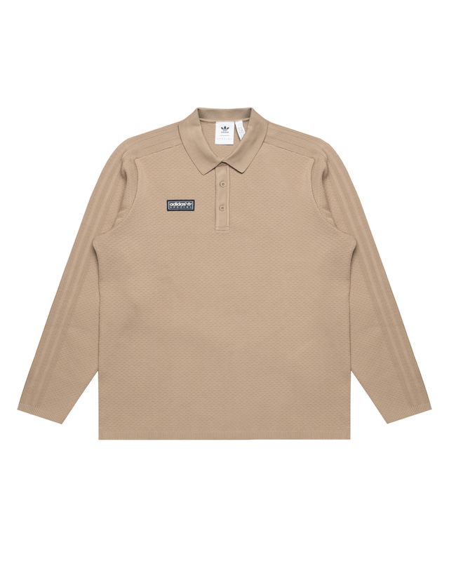 Originals SPZL Ravensworth Long-sleeve Textured Knit Polo Shirt
