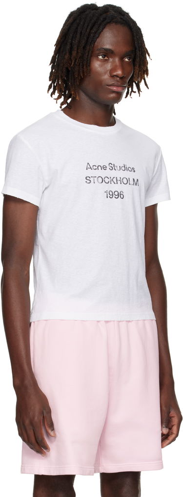 Тениска Acne Studios Acne Studios Logo T-Shirt Бяло | CL0397-, 4
