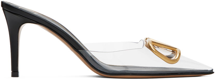 Кецове и обувки Valentino Valentino Garavani VLogo PVC and Leather Mules Черно | 2W2S0FQ2QJG
