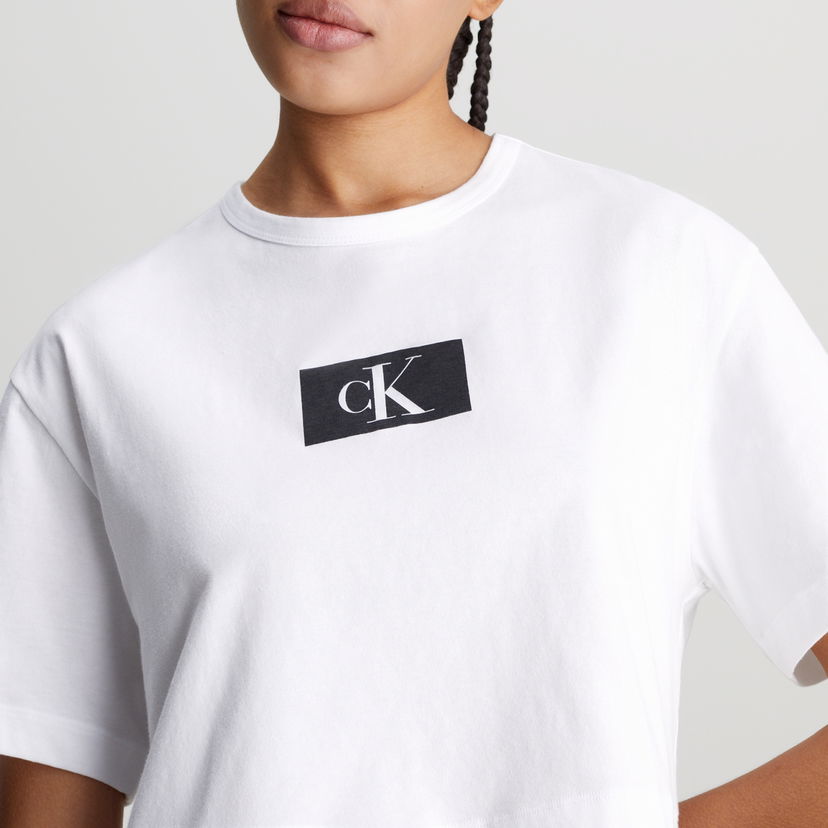 Тениска CALVIN KLEIN 1996 Logo-Print Cotton-Jersey Бяло | 000QS7180ELOC