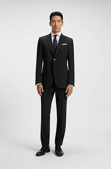 Риза BOSS Regular-fit shirt in stretch-cotton twill Бяло | 50479948, 1