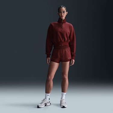 Пуловер Nike Nike Sportswear Phoenix Plush Fleece Quarter-Zip Top Бургунди | HQ7637-619, 2