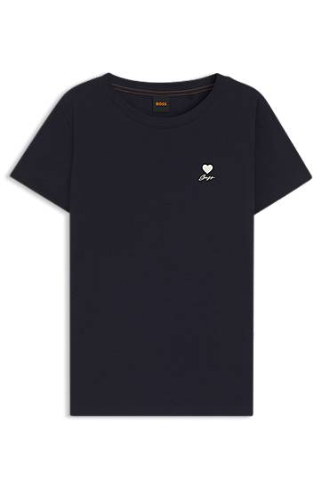 Тениска BOSS Jersey T-Shirt with Chest Artwork Тъмно синьо | 50545288, 0