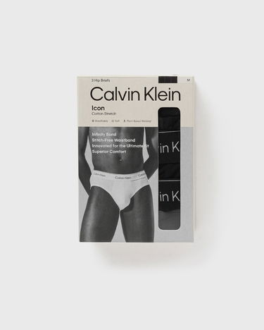 Бельо и чорапи CALVIN KLEIN Hip Brief Icon Cotton Stretch 3-Pack Черно | LV00NB4388TM6, 2