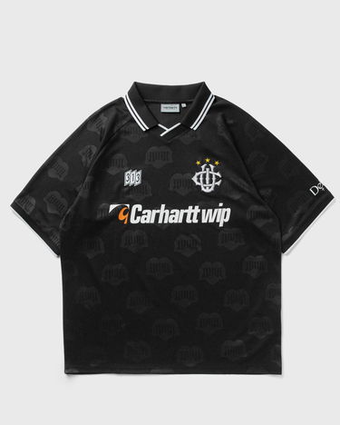 Фланелка Carhartt WIP Short-Sleeve Patterned Football Jersey with Striped Polo Collar Черно | I034625-2UF.XX, 0