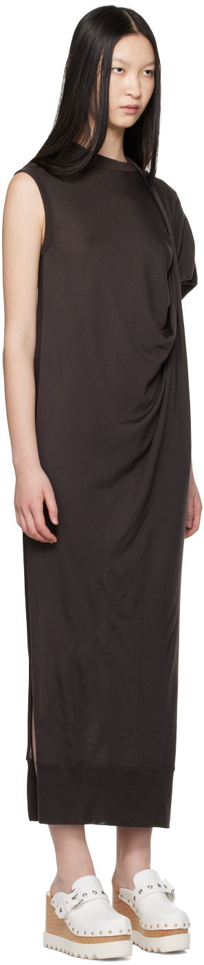 Pокля Stella McCartney Stella McCartney Asymmetric Draped Maxi Dress Кафяво | 6K08153S2500, 1