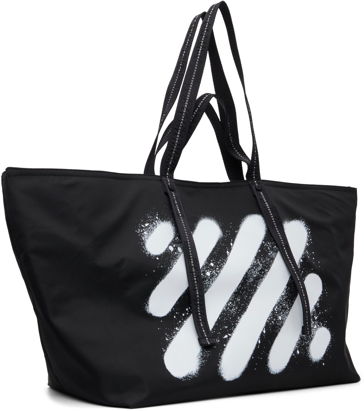 Голяма пазарска чанта Off-White Diagonal Spray Day Off Nylon Tote Bag Черно | OMNA20JF25FAB0011001, 1