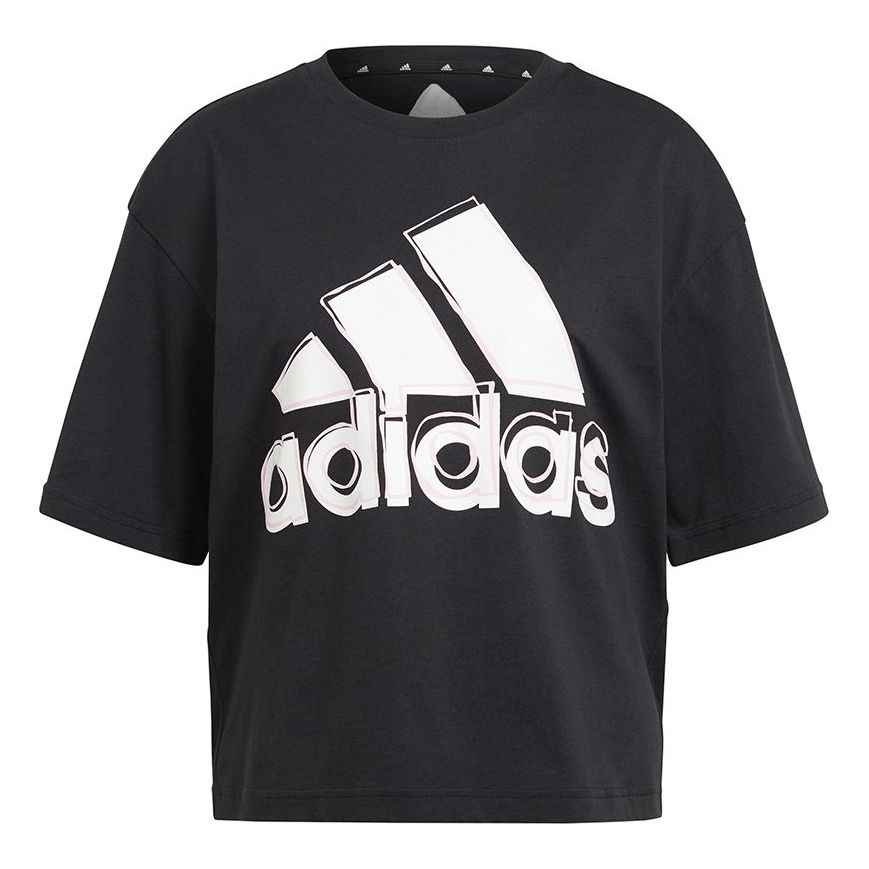 Съкратен топ adidas Originals Short Sleeve T-Shirt with Big Logo Черно | HB5101, 0