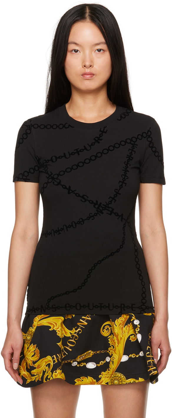 Тениска Versace Couture Black Flocked Черно | E75HAH608_EJS216, 0