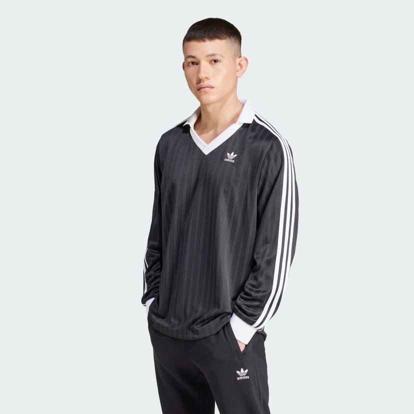 Тениска adidas Performance Adicolor Piqué Football Long Sleeve Черно | IZ4808